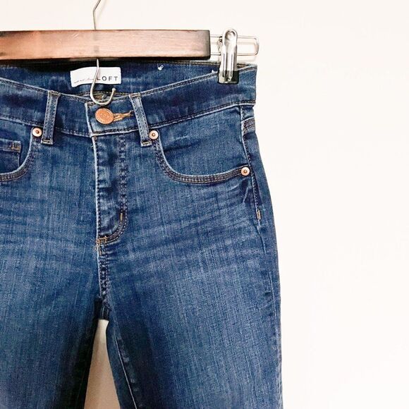 Ann Taylor LOFT Dark Wash Skinny Denim Jeans Size 2 26 Petite - Picture 4 of 8